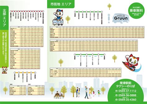 常滑 コミュニティバス|コミュニティバス グルーン 路線図・時刻表 